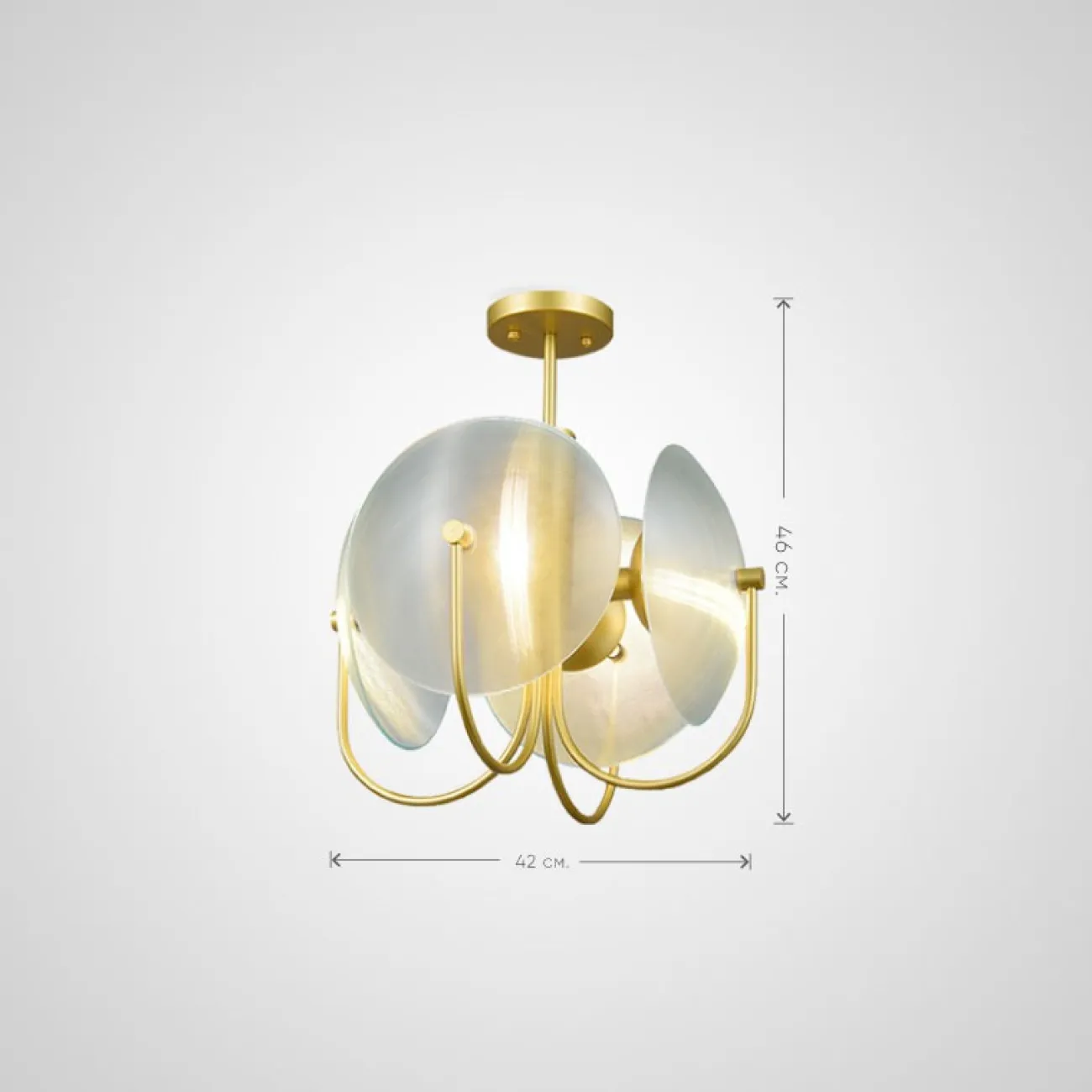 Подвесная люстра REFLEX-B Золото, Белый от ImperiumLoft
