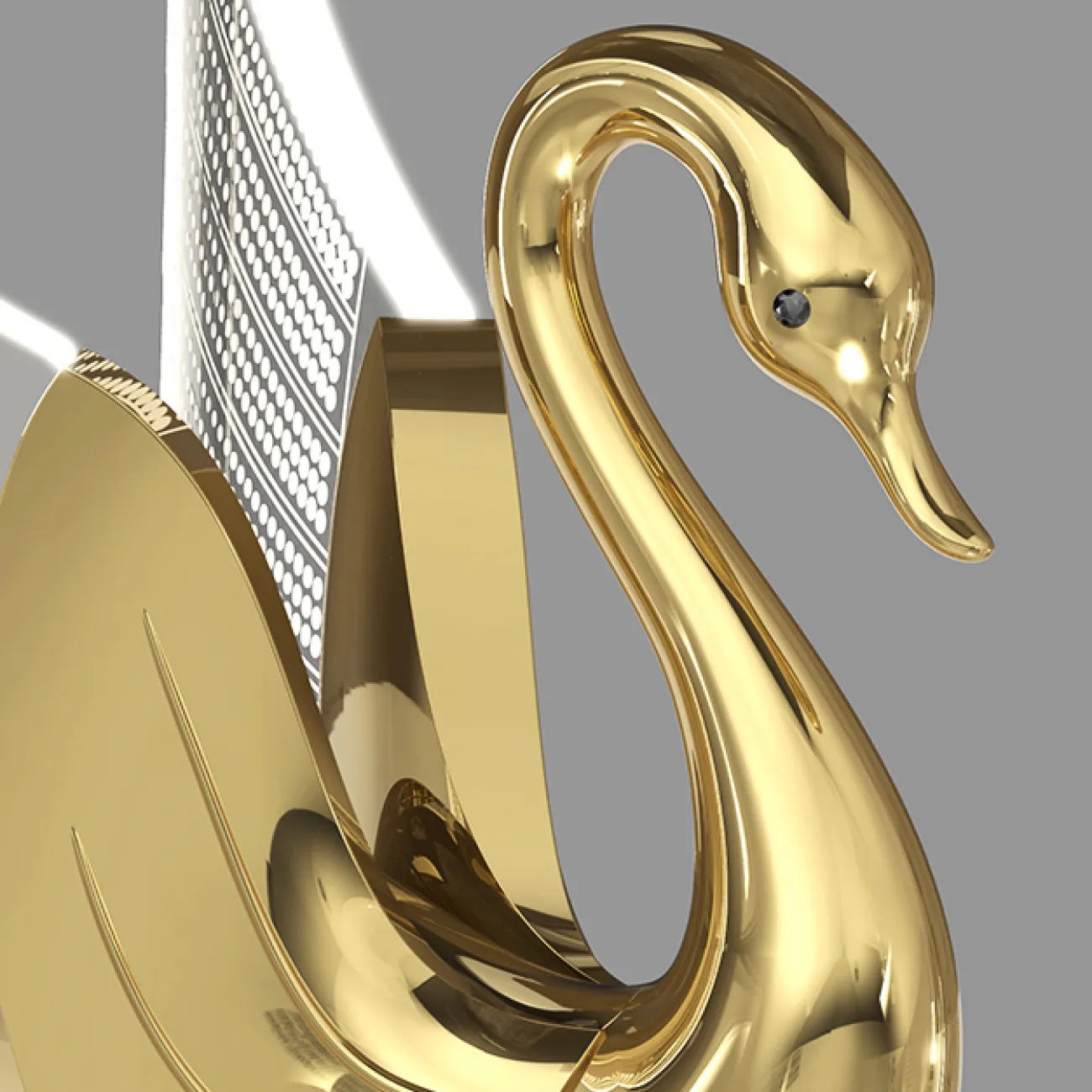 Готовая комбинация подвесных светодиодных светильников с плафонами в виде лебедей со светящимися крыльями BIRDIE COMBO D45