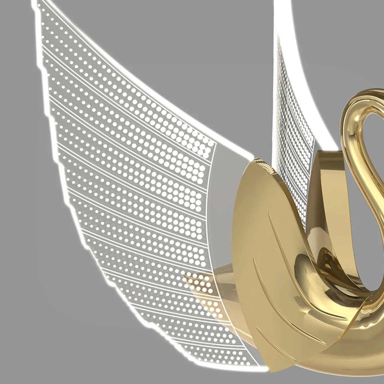 Готовая комбинация подвесных светодиодных светильников с плафонами в виде лебедей со светящимися крыльями BIRDIE COMBO D45