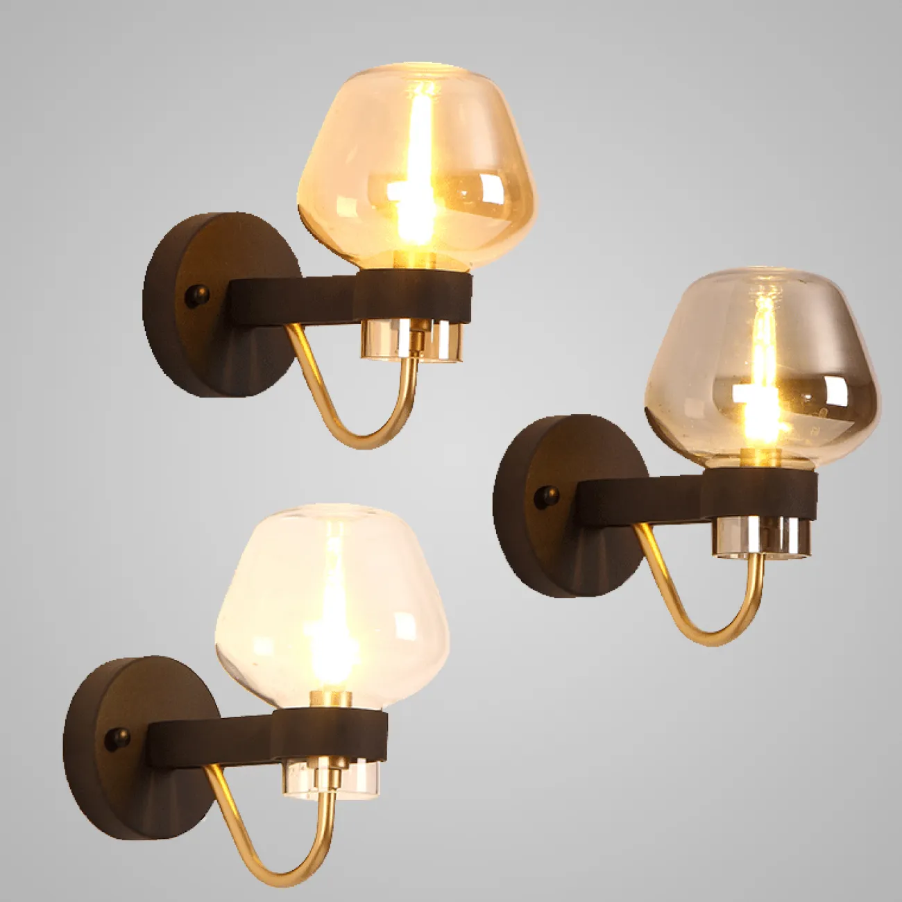 Бра MONTALEMBERT SCONCE BY Studios Черный, Янтарный от ImperiumLoft