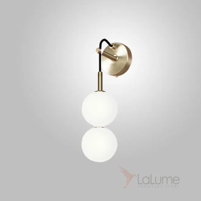 Серия настенных светодиодных светильников с белым шарообразными плафонами из стекла ROCCO W L2 Серия настенных светодиодных светильников с белым шарообразными плафонами из стекла ROCCO W L2