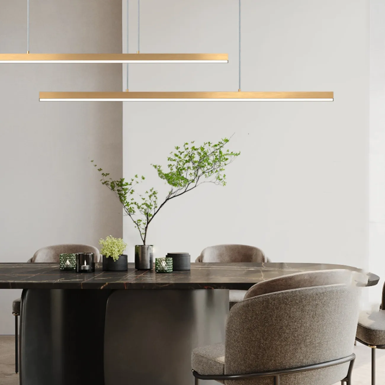 Подвесной светильник HELKEN DUO L95+135 Brass от ImperiumLoft