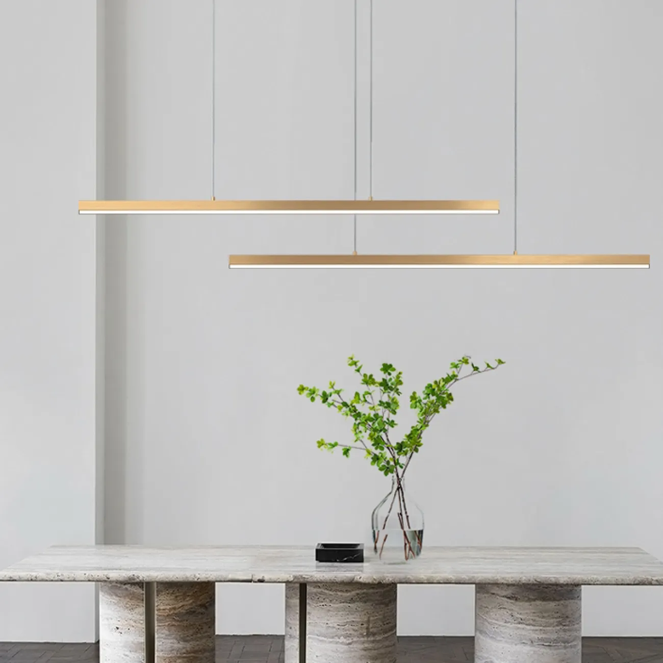 Подвесной светильник HELKEN DUO L95+135 Brass от ImperiumLoft