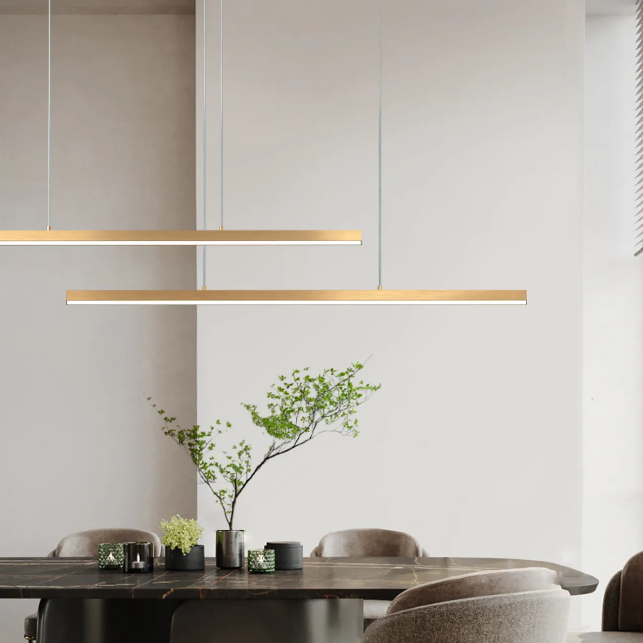 Подвесной светильник HELKEN DUO L95+135 Brass от ImperiumLoft