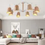 Деревянная люстра в скандинавском стиле с оленьими рожками