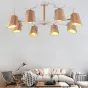 Деревянная люстра в скандинавском стиле с оленьими рожками