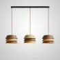 Готовая комбинация подвесных светильников c трехслойными абажурами из темного и светлого дерева BRAM COMBO L3 Black