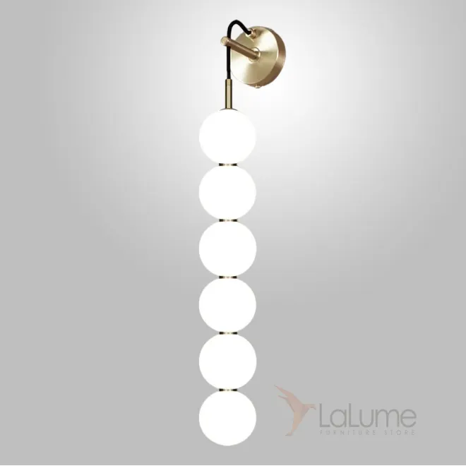 Серия настенных светодиодных светильников с белым шарообразными плафонами из стекла ROCCO W L6 Серия настенных светодиодных светильников с белым шарообразными плафонами из стекла ROCCO W L6