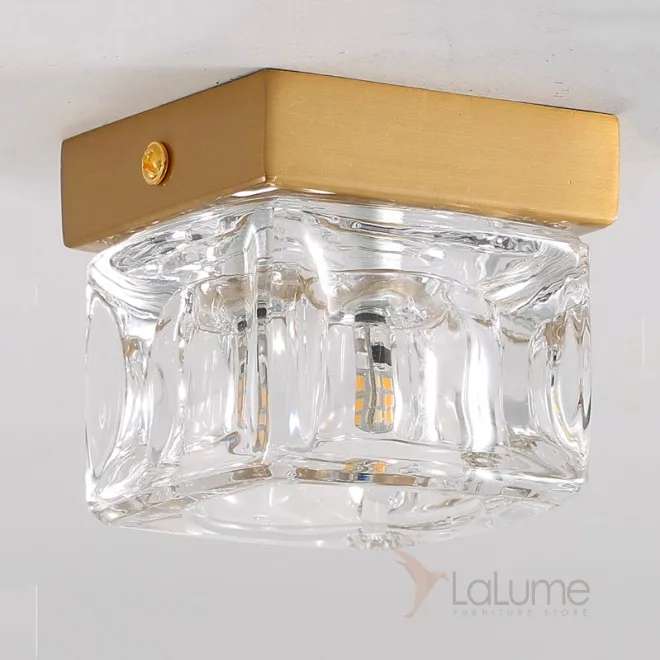 Накладной светодиодный светильник с хрустальным плафоном в форме кубического слитка  LOA L7