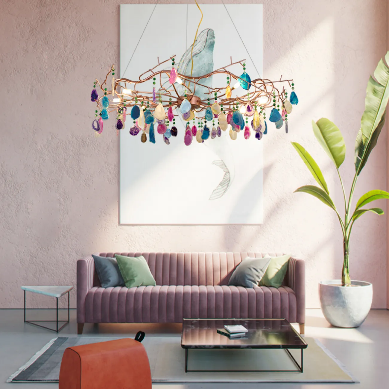 Подвесная люстра AGATE 9 D85 Blue от ImperiumLoft