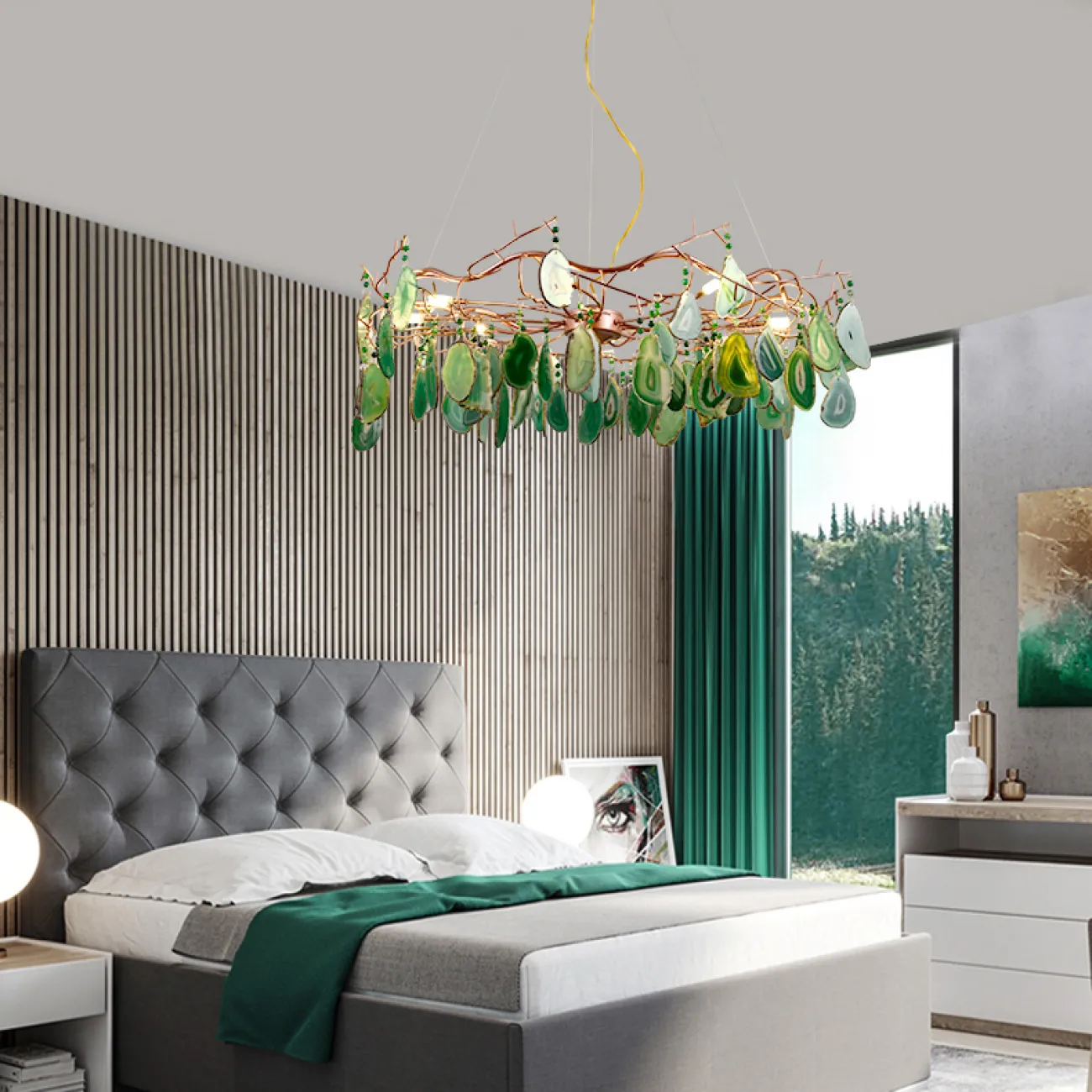 Подвесная люстра AGATE 9 D85 Blue от ImperiumLoft