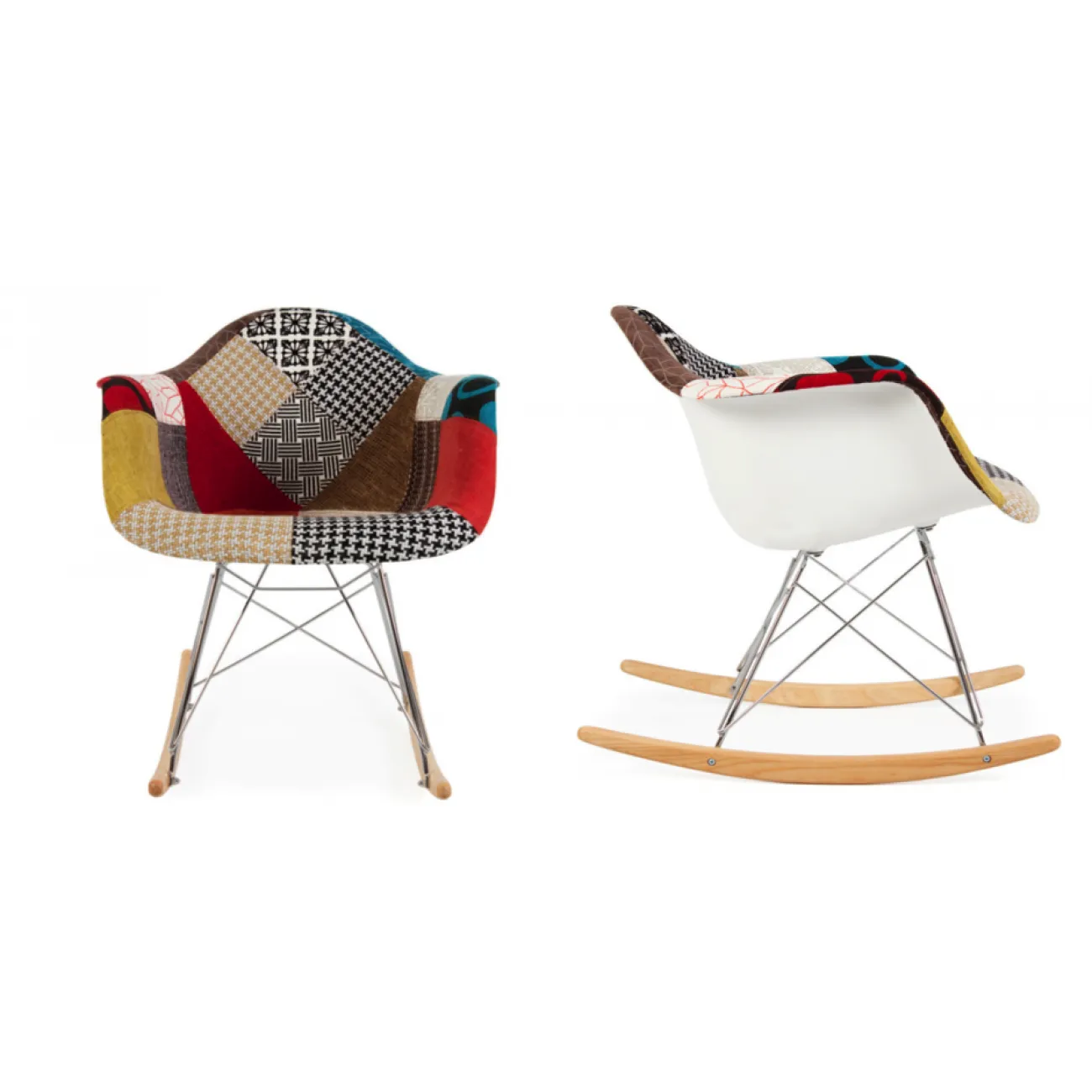 Кресло RAR Rocking Patchwork designed by Charles and Ray Eames		 in 1948 от LaLume