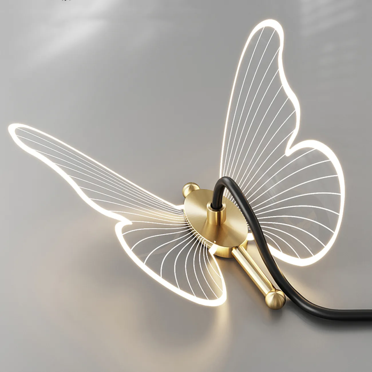 Серия светодиодных симметричных бра с подвесными плафонами, стилизованными под бабочек со светящимися крыльями BABETTA WALL D Left Трехцветный свет Серия светодиодных симметричных бра с подвесными плафонами, стилизованными под бабочек со светящимися крыльями BABETTA WALL D Left Трехцветный свет