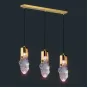 Готовая комбинация подвесных светильников с цилиндрическими плафонами и хрустальными рассеивателями в виде неограненных камней BASTIAN COMBO L70