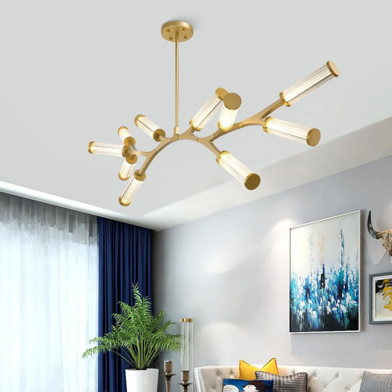Подвесная люстра RAMOSE А6 Золото от ImperiumLoft