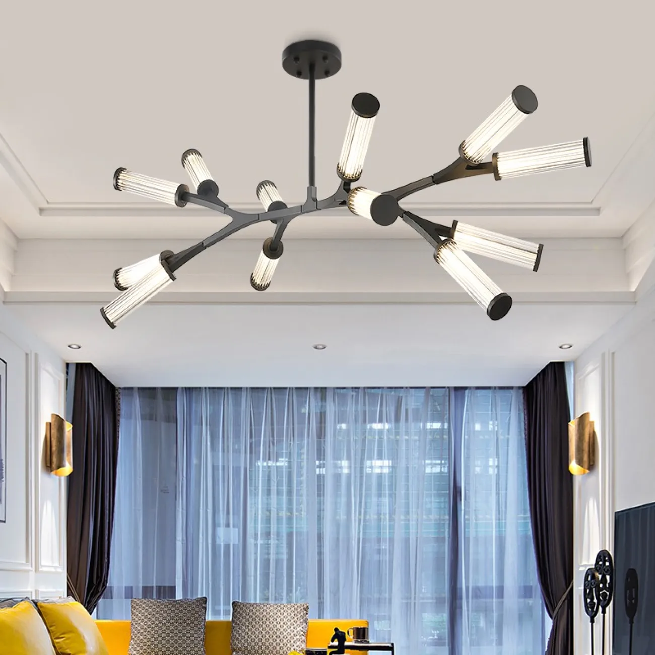 Подвесная люстра RAMOSE В8 Черный от ImperiumLoft