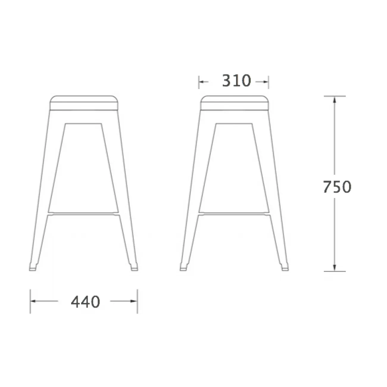 Барный стул Tolix Board Seat barstool designed by Xavier Pauchard		 in 1934 от LaLume