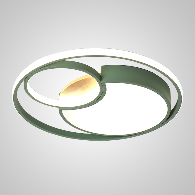 Серия потолочных светодиодных светильников в виде светящихся дисков с декором из светлого дерева LAUST D50 Green Серия потолочных светодиодных светильников в виде светящихся дисков с декором из светлого дерева LAUST D50 Green