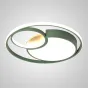Серия потолочных светодиодных светильников в виде светящихся дисков с декором из светлого дерева LAUST D50 Green