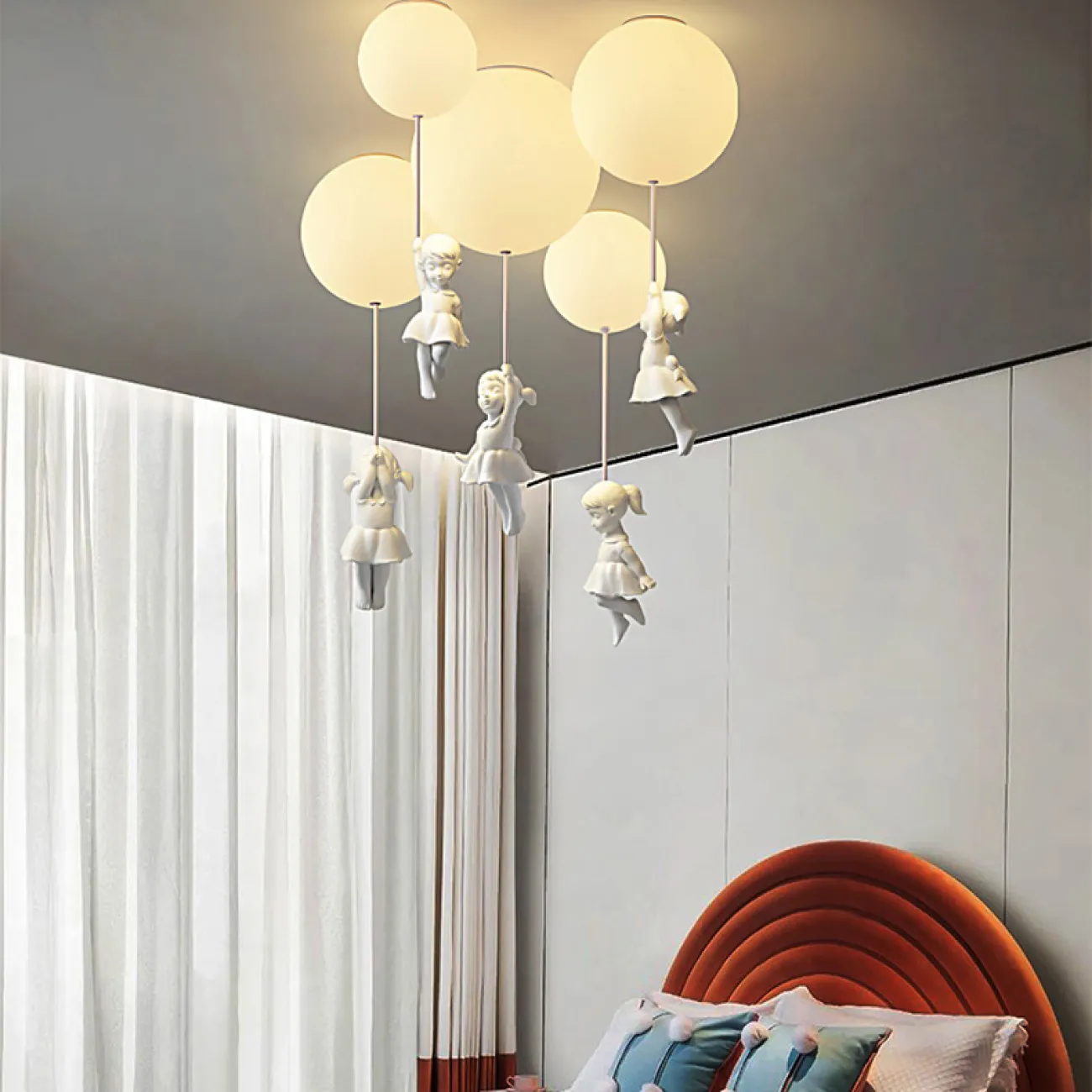 Серия потолочных светильников для детской комнаты Девочка на шаре ALICA B D30