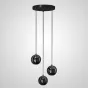 Готовая комбинация подвесных светодиодных светильников с глянцевым черным корпусом шарообразной формы OSTE TRIO D33