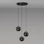 Готовая комбинация подвесных светодиодных светильников с глянцевым черным корпусом шарообразной формы OSTE TRIO D33