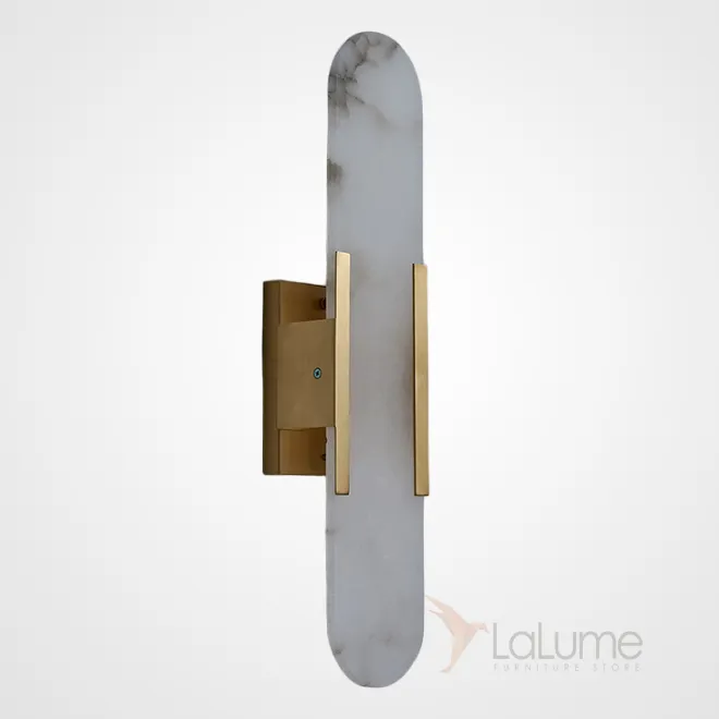Настенный светильник с мраморным плафоном вытянутой цилиндрической формы THEME WALL H50