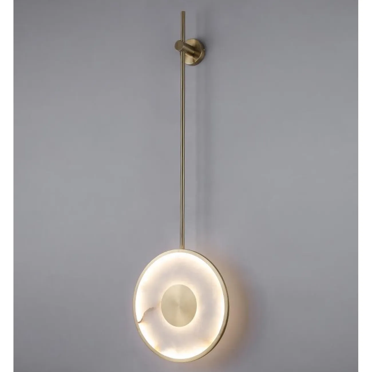 Настенный светодиодный светильник с плоским дисковидным рассеивателем из белого мрамора SORLE