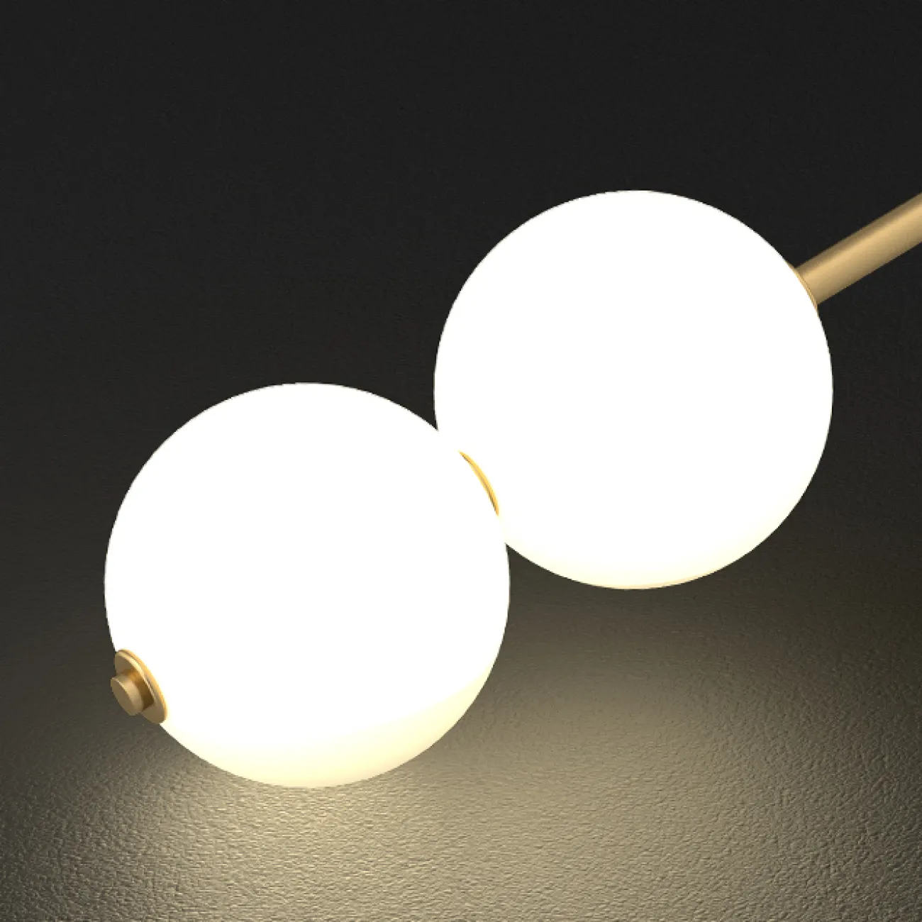 Серия настенных светильников с шарообразными плафонами на вертикальной стойке из настоящей латуни MARRY WALL L2