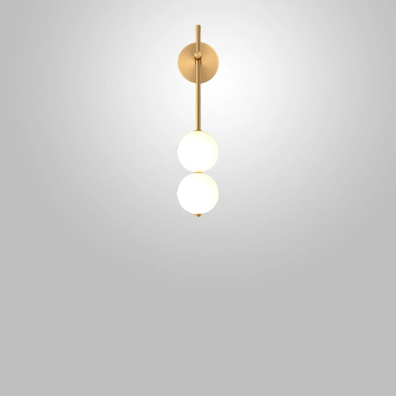 Серия настенных светильников с шарообразными плафонами на вертикальной стойке из настоящей латуни MARRY WALL L2