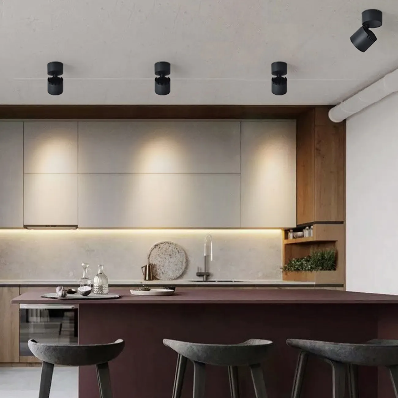 Накладной светодиодный светильник с плафоном в форме песочных часов с регулировкой угла наклона FLEXA White 4000К Накладной светодиодный светильник с плафоном в форме песочных часов с регулировкой угла наклона FLEXA White 4000К