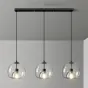  Готовая комбинация подвесных светильников с двойными шарообразными плафонами из тонированного и прозрачного стекла FOCUS TRIO L80 Transparent