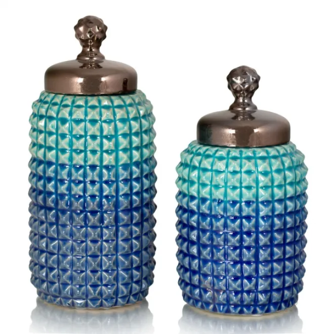 Керамическая банка с крышкой Blue Beach от LaLume Керамическая банка с крышкой Blue Beach от LaLume