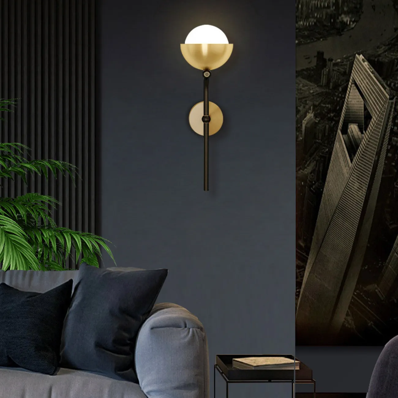 Настенный светильник FABIANA WALL Brass Black от ImperiumLoft