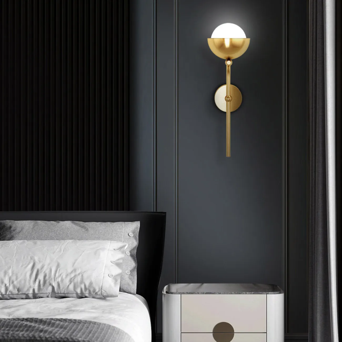 Настенный светильник FABIANA WALL Brass Black от ImperiumLoft