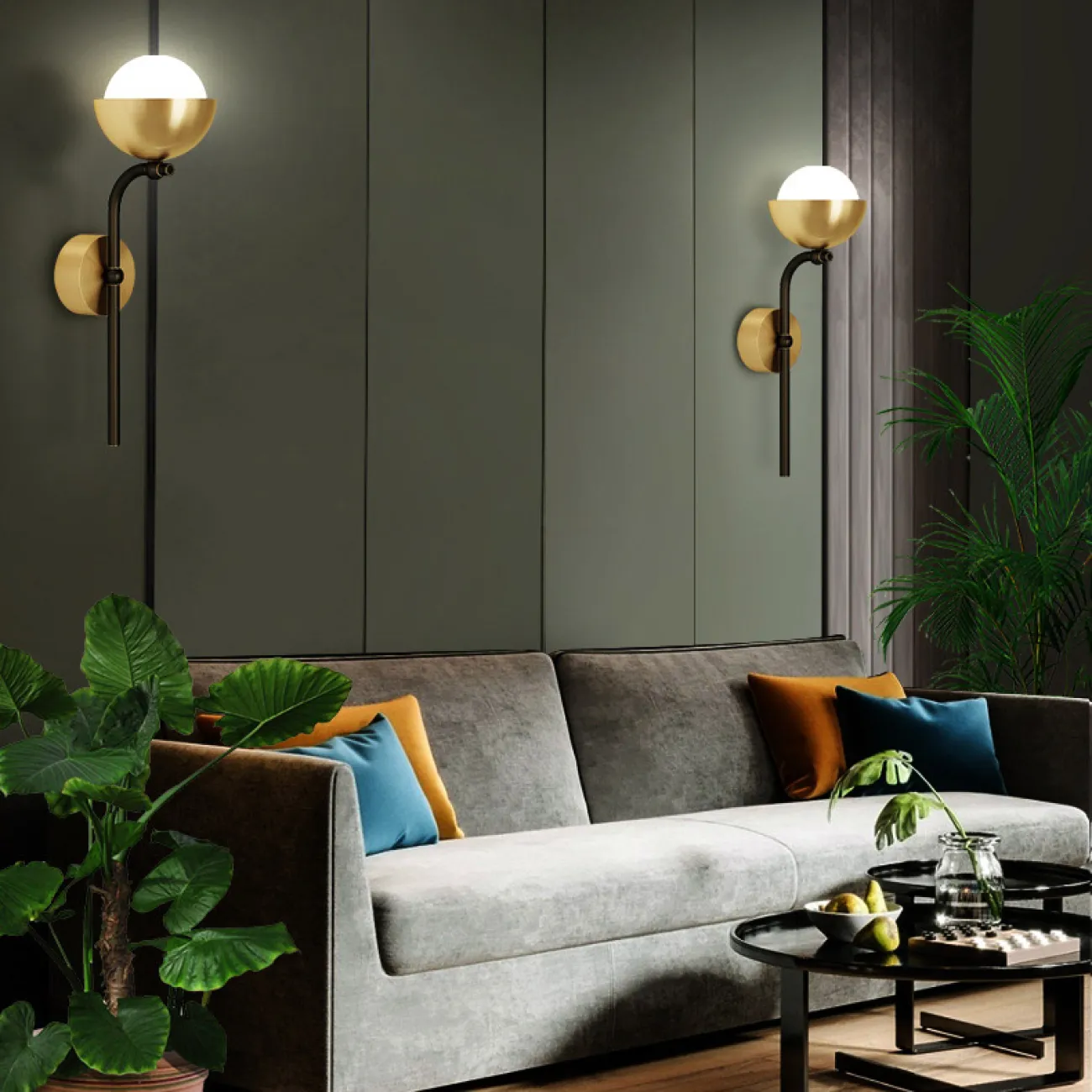 Настенный светильник FABIANA WALL Brass Black от ImperiumLoft