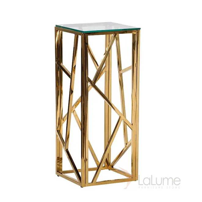 Подставка Serene Furnishing Gold Clear Glass Top stand от LaLume