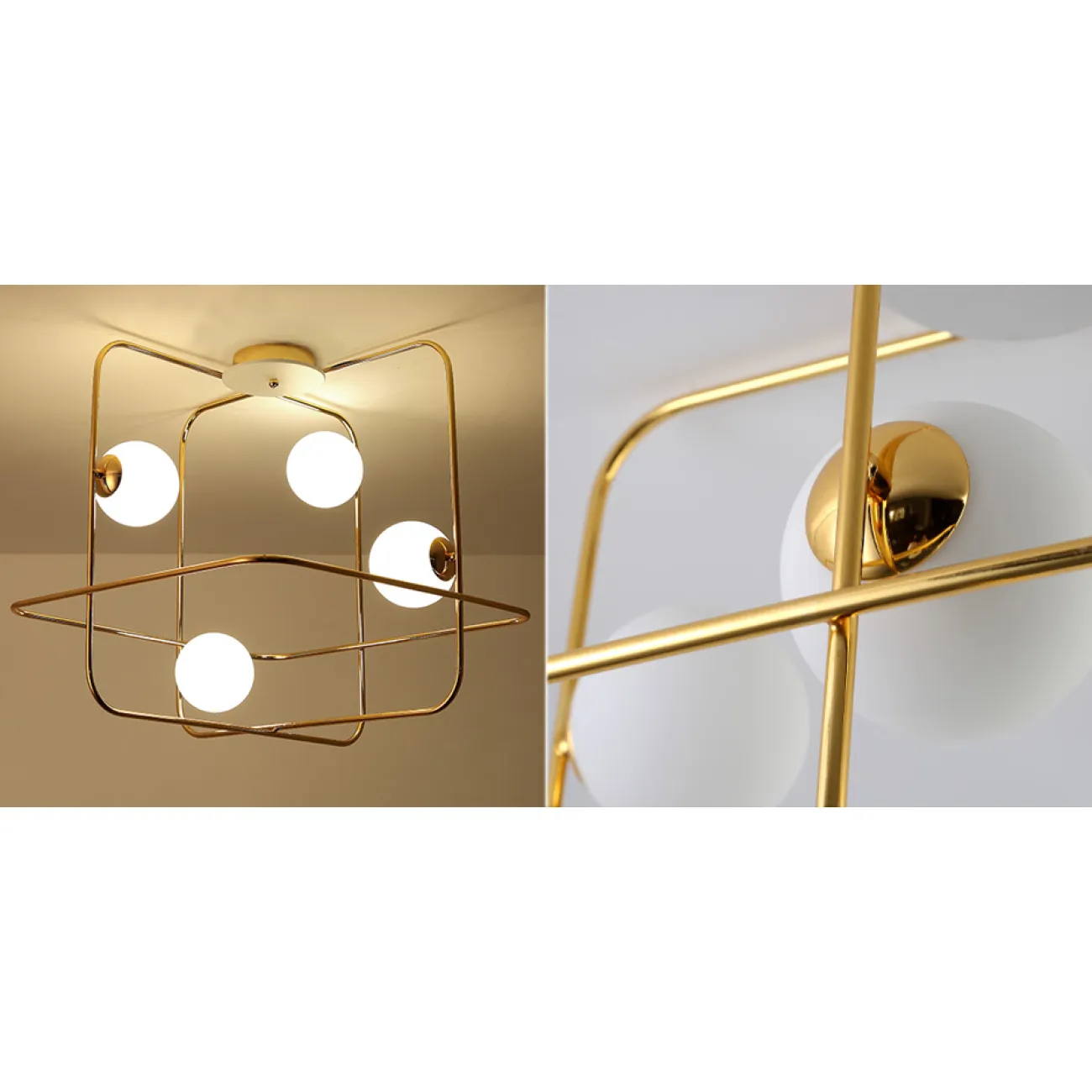 Люстра Broken Squares Balls Brass