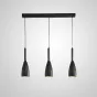 Готовая комбинация подвесных светильников с рельефными плафонами в форме кегель из черного лавового камня DALBY STONE COMBO L70