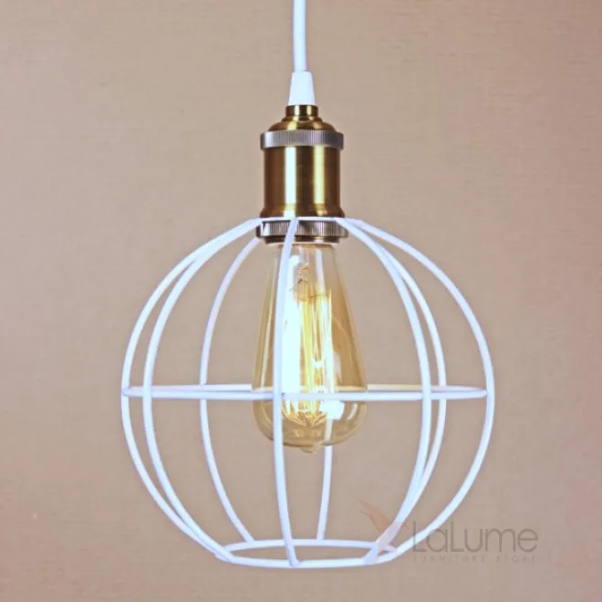 Подвесной светильник Wire Cage Pendant Ball White от LaLume