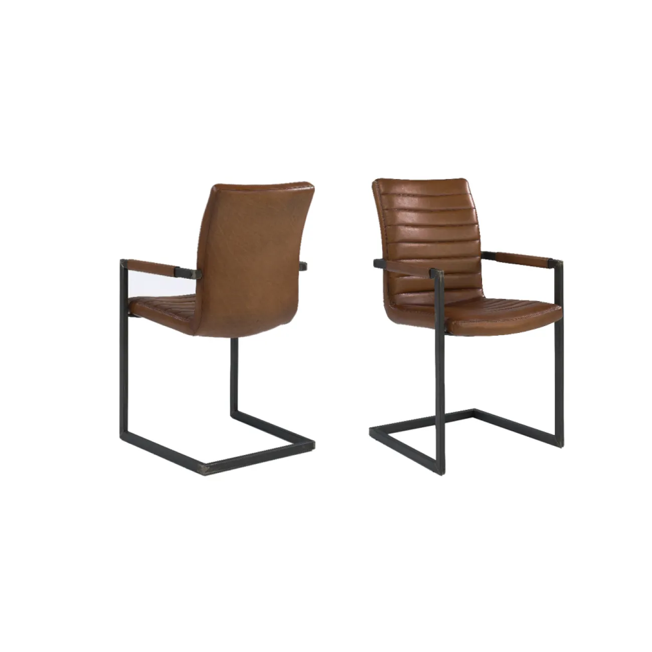 Кожаный стул с подлокотником Loft Stool Eleonora Swan от LaLume