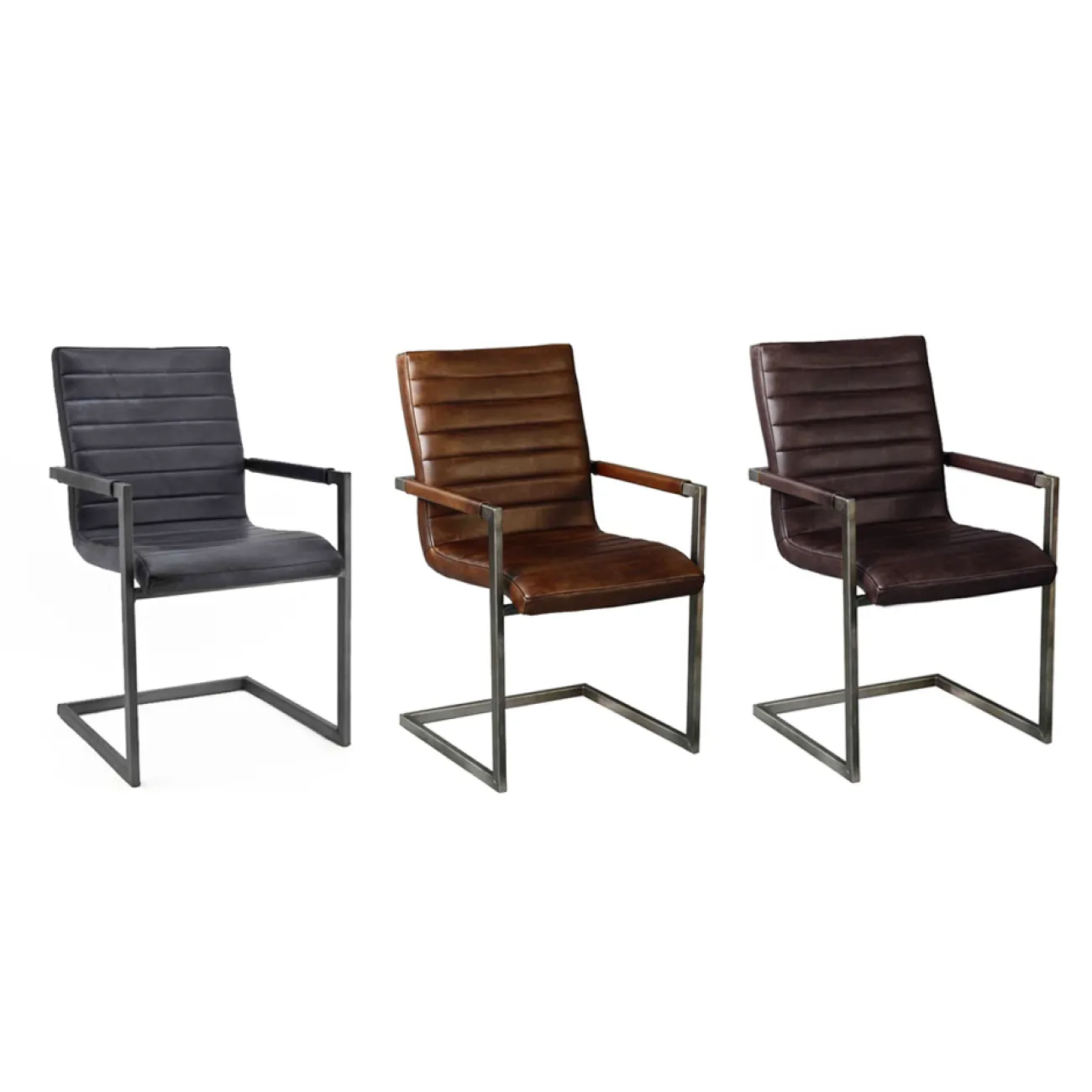 Кожаный стул с подлокотником Loft Stool Eleonora Swan от LaLume