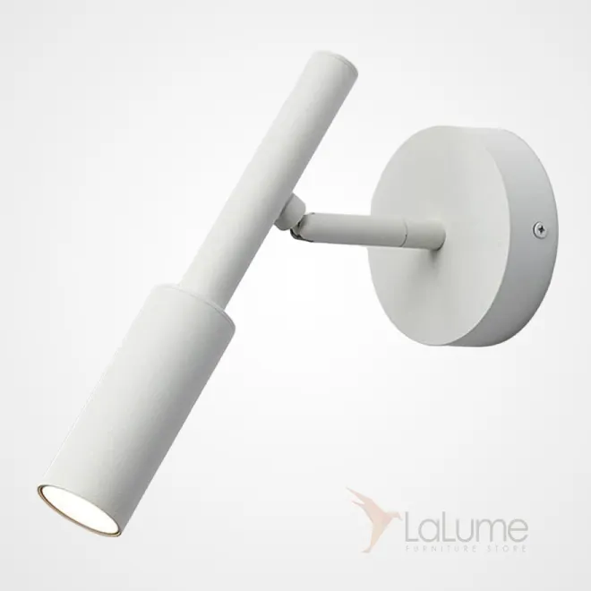 Серия настенных светильников с поворотным цилиндрическим плафоном на кронштейне с круглым креплением BERNARD Brass