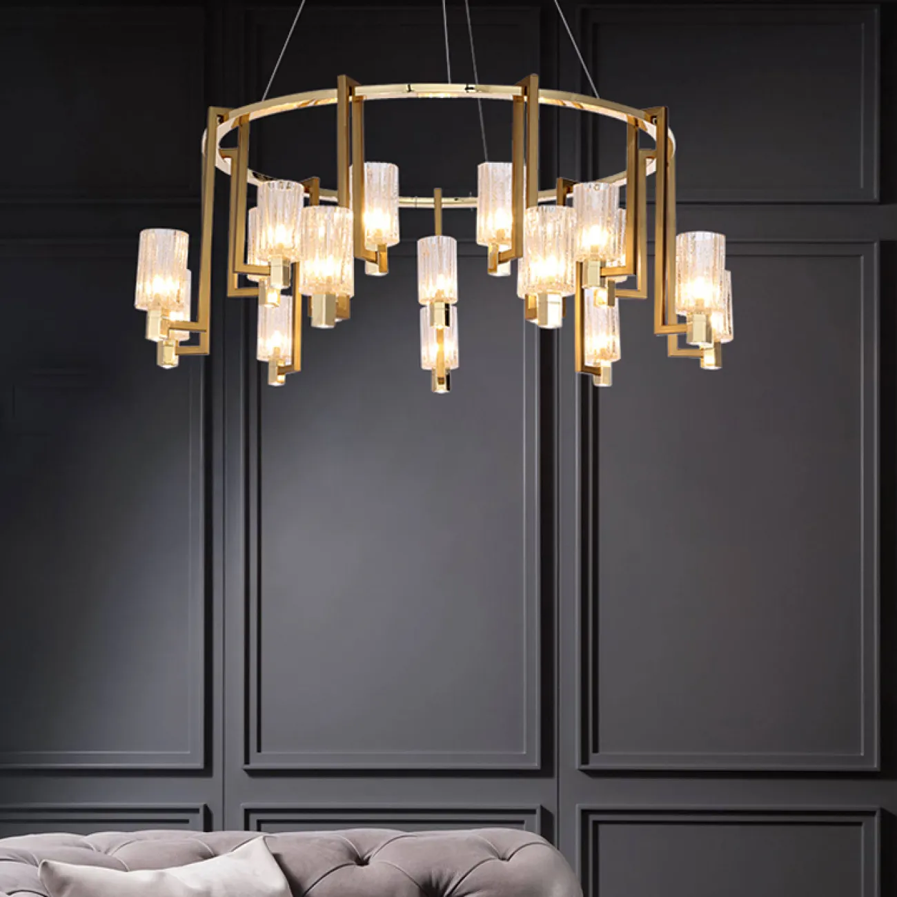 Подвесная кольцевая люстра KRISTEL D110 18 lamps от ImperiumLoft