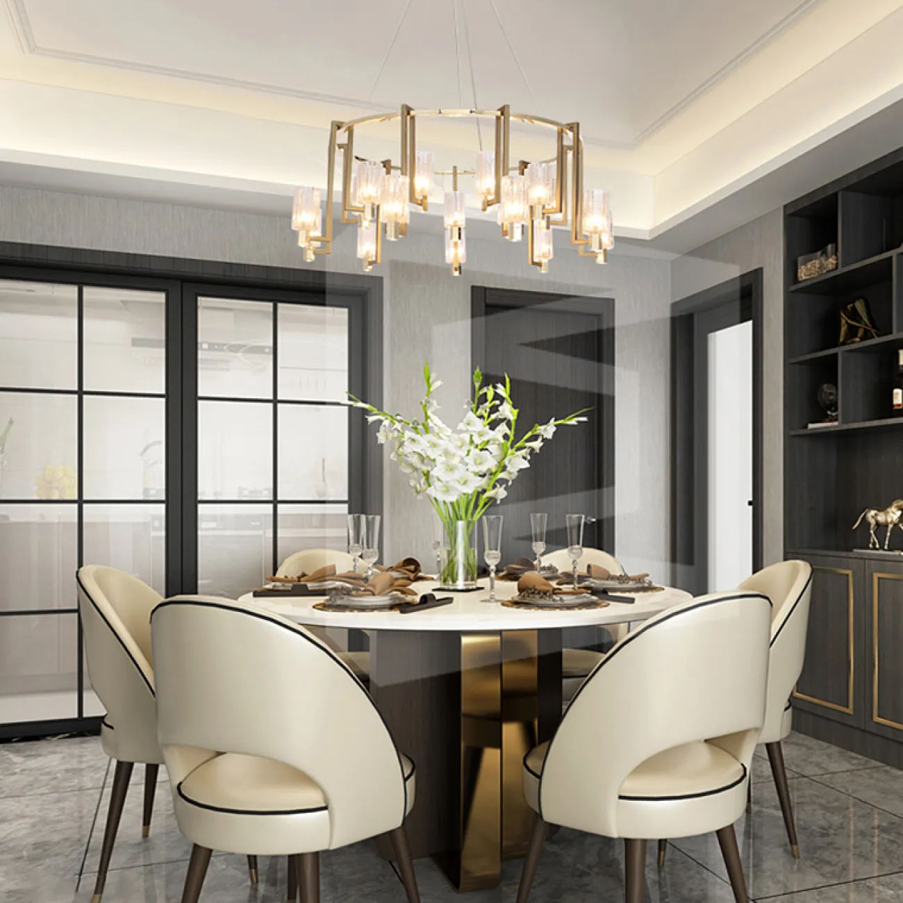 Подвесная кольцевая люстра KRISTEL D110 18 lamps от ImperiumLoft