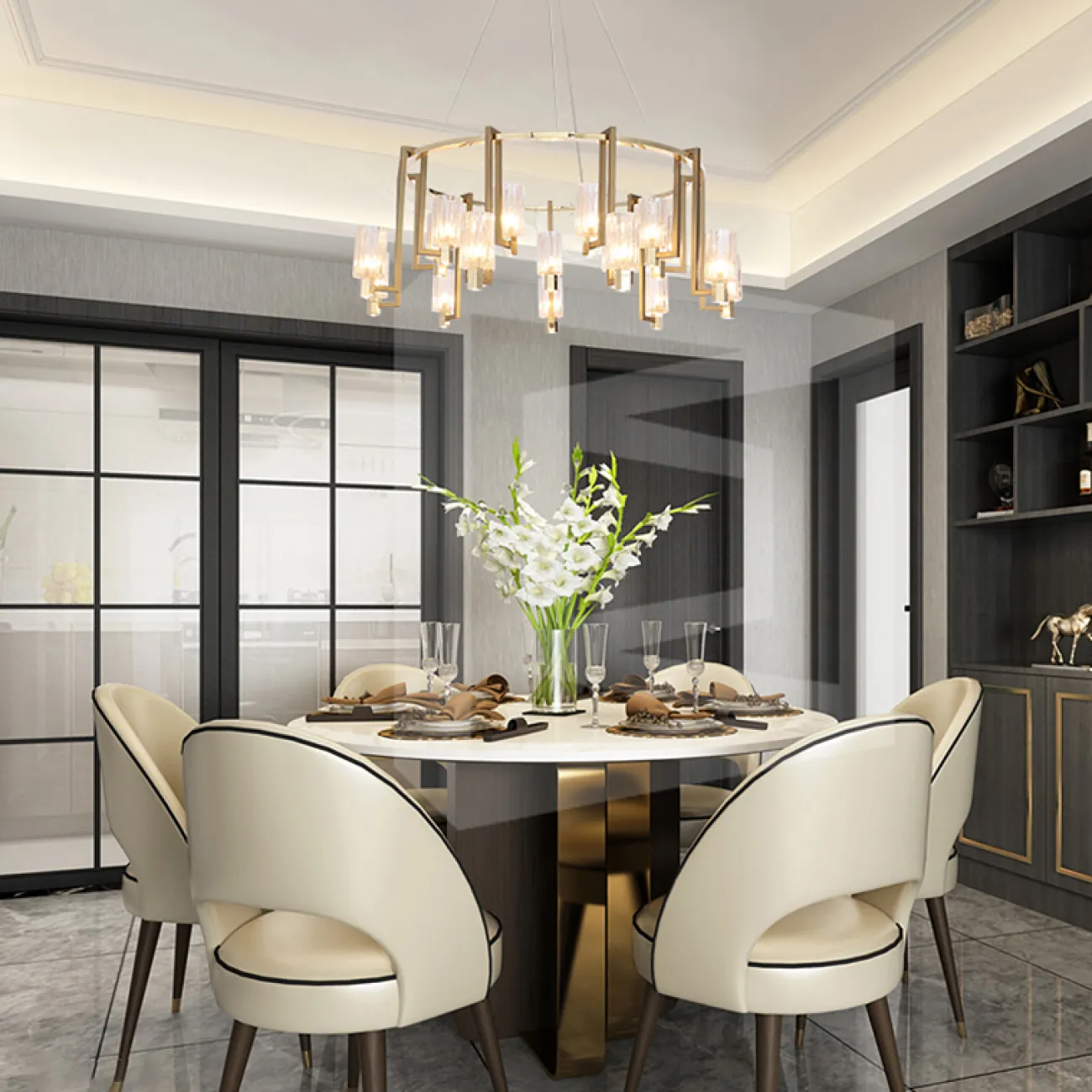 Подвесная кольцевая люстра KRISTEL D75 12 lamps от ImperiumLoft