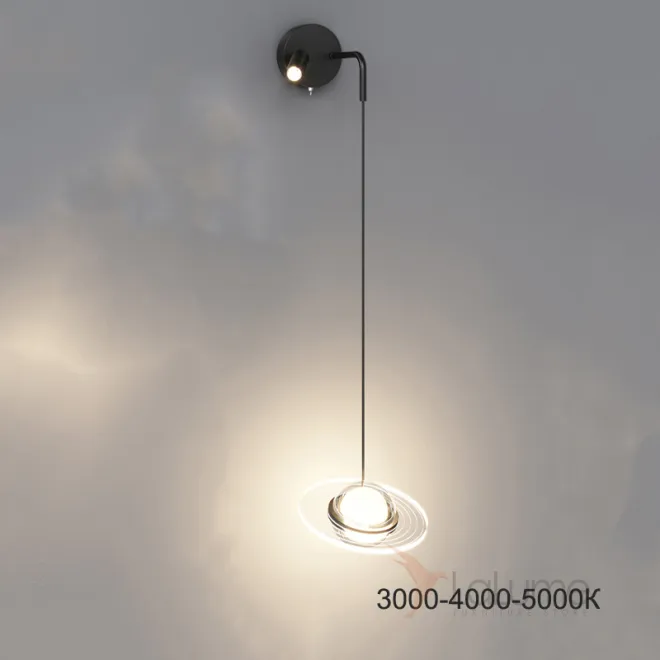 Серия настенных светодиодных светильников с плафонами в виде комбинации шара и пересеченного диска ELECTRON WALL A Трехцветный свет