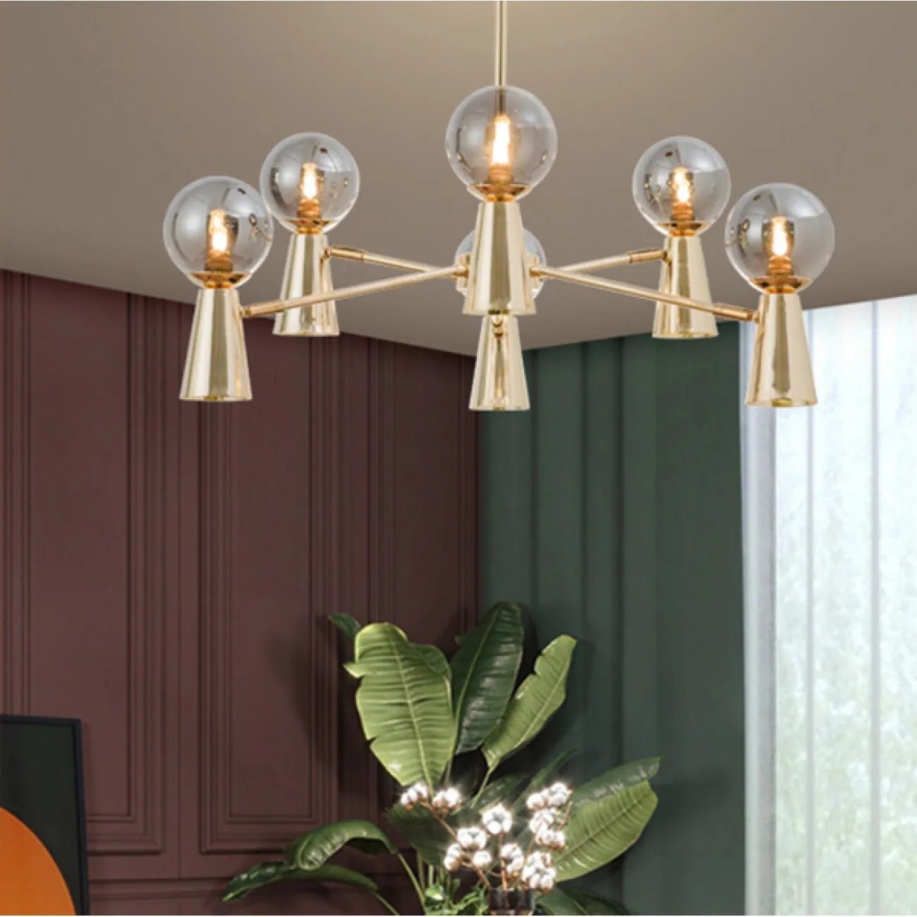 Потолочная люстра ABELINA L16 Gold Amber от ImperiumLoft