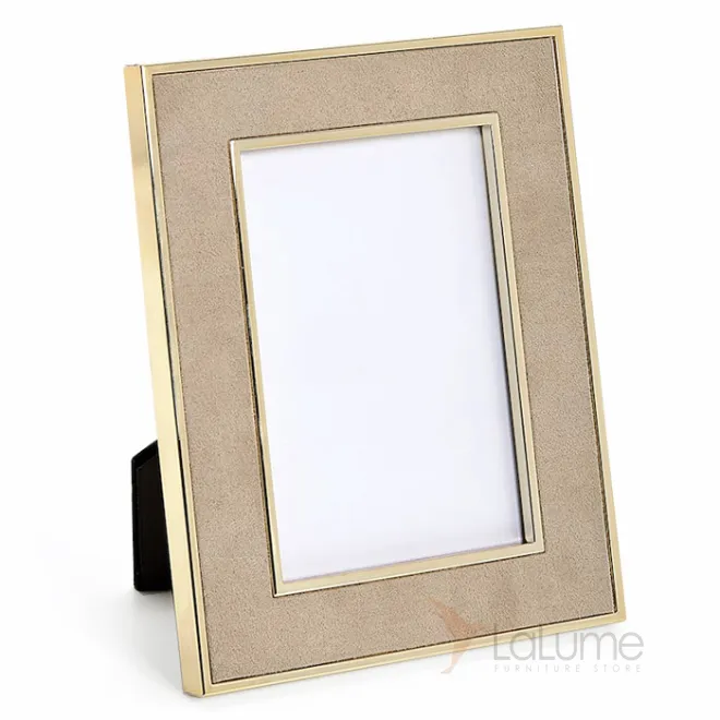 Рама для фото бежевая замша от LaLume