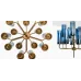 Люстра Hans-Agne Jakobsson Brass & Blue Glass Tube Chandelier 10